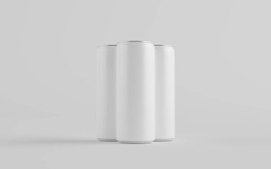 250 ml / 8.4 ons. Alüminyum kutu maketi. Üç kutu. Blank Label. 3B Görüntü