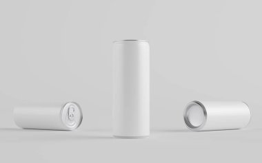 250 ml / 8.4 ons. Alüminyum kutu maketi. Üç kutu. Blank Label. 3B Görüntü