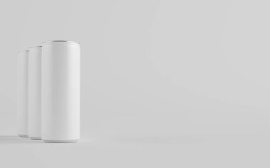 250 ml / 8.4 ons. Alüminyum kutu maketi. Üç kutu. Blank Label. 3B Görüntü