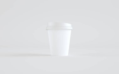 250 gram. Lid 'li Paper Coffee Cup Mockup - Bir fincan. 3B Görüntü