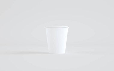250 gram. Kâğıt kahve fincanı, Lid olmadan - Bir fincan. 3B Görüntü