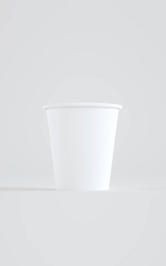 250 gram. Kâğıt kahve fincanı, Lid olmadan - Bir fincan. 3B Görüntü