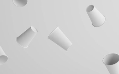 16 ons. Duvar kâğıdı, büyük boy kahve fincanı, birden fazla yüzen kupa. 3B Görüntü