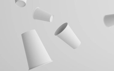 16 ons. Duvar kâğıdı, büyük boy kahve fincanı, birden fazla yüzen kupa. 3B Görüntü