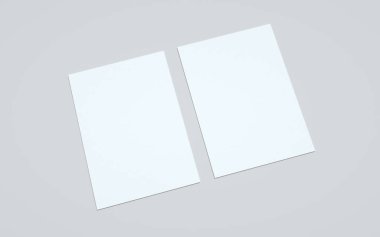 A4 Flyer / Letterhead Model-Model-İki Broşür. 3B Görüntü
