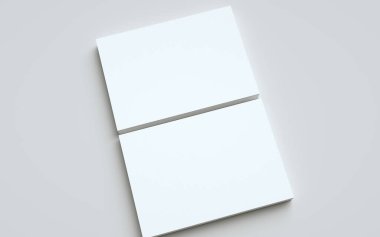 A4 Flyer / Letterhead Model-Model-İki Uçak Yığını. 3B Görüntü