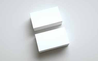 Business Card Model-Up (US 3.5 x 2) - İki deste kart. 3B Görüntü