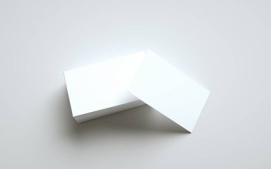 Business Card Model-Up (US 3. 5 x 2) - Bir yığın kart ve kart. 3B Görüntü