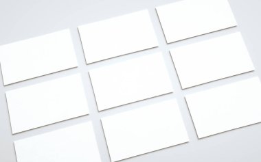 Business Card Model-Up (US 3.5 x 2) - Çoklu Döşeme Kartları. 3B Görüntü