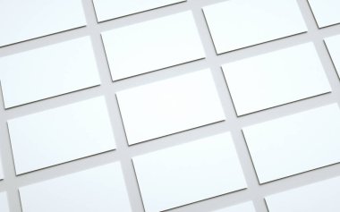 Business Card Model-Up (US 3.5 x 2) - Çoklu Döşeme Kartları. 3B Görüntü