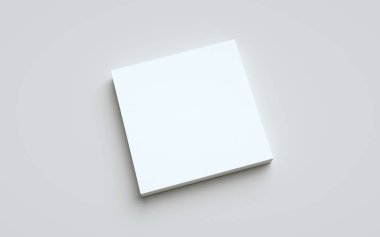 Kare Flyer Model Model - Bir yığın el ilanı. 3B Görüntü