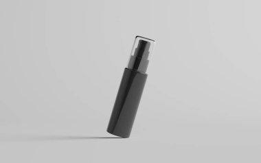 50 ml Siyah Plastik Püskürtme Şişe Modeli - Bir Şişe. 3B Görüntü