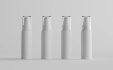 50 ml Beyaz Plastik Sprey Şişe Modeli - Çoklu Şişe. 3B Görüntü