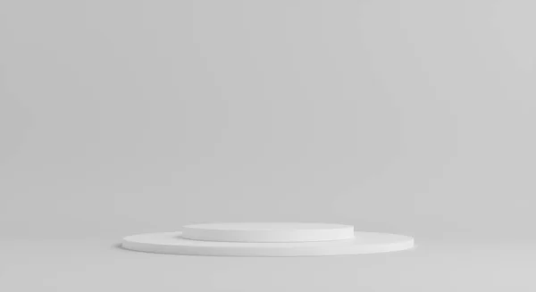 Подиум Два Стеллажа Белый Фон Моделирование — стоковое фото