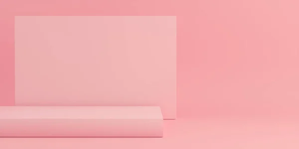 Продукт Подиум Розовый Квадратный Подиум Розовый Фон Моделирование — стоковое фото
