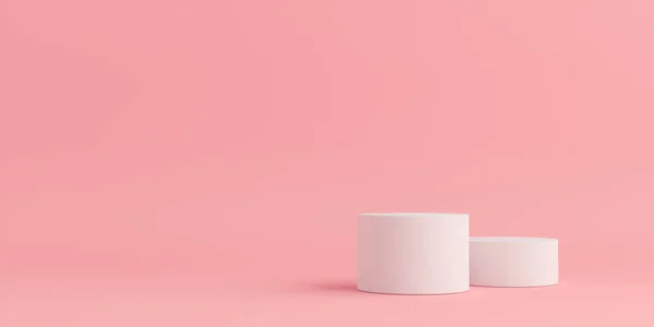 Подиум Белый Розовый Фон Моделирование — стоковое фото