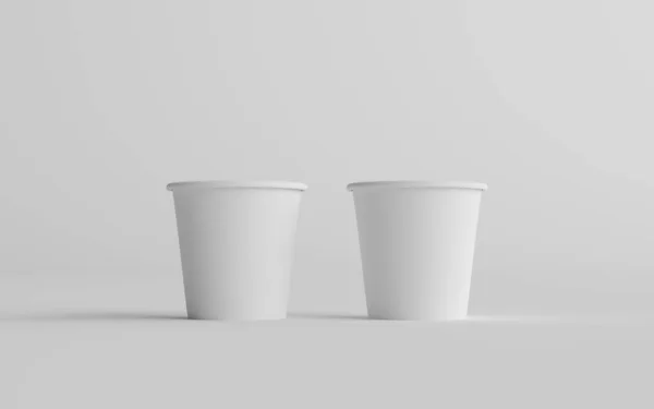 Small Single Wall Paper Espresso Coffee Cup Mockup Two Cup — стоковое фото