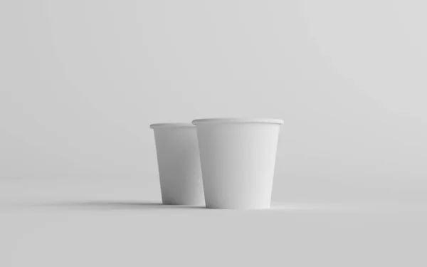 Pequeno Papel Parede Única Espresso Coffee Cup Mockup Duas Xícaras — Fotografia de Stock