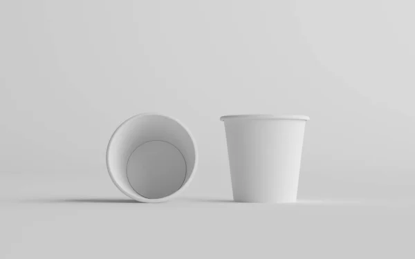 Ουγκιές Μικρό Single Wall Paper Espresso Coffee Cup Mockup Δύο — Φωτογραφία Αρχείου