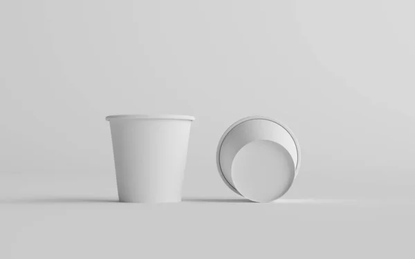 4盎司 小型单壁纸浓缩咖啡杯 两杯可乐 3D说明 — 图库照片