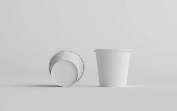 Small Single Wall Paper Espresso Coffee Cup Mockup Dva Poháry — Stock fotografie