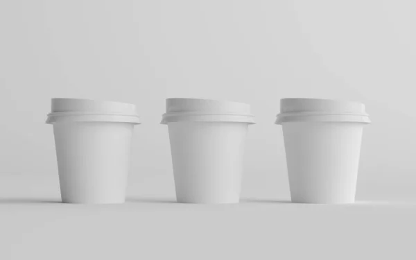 Fyra Single Wall Paper Espresso Coffee Cup Mockup Med Vitt — Stockfoto