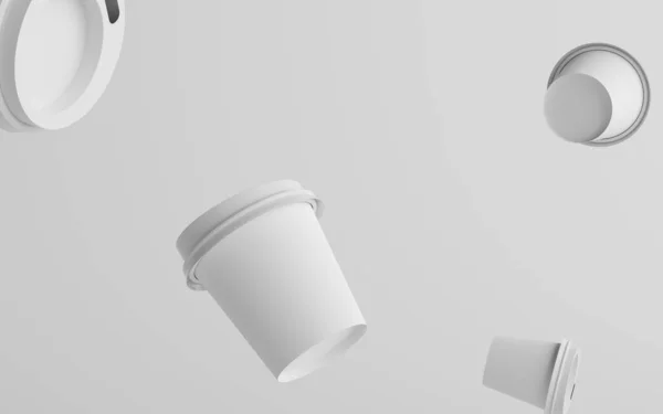 Ουγκιές Single Wall Paper Espresso Coffee Cup Mockup White Lid — Φωτογραφία Αρχείου