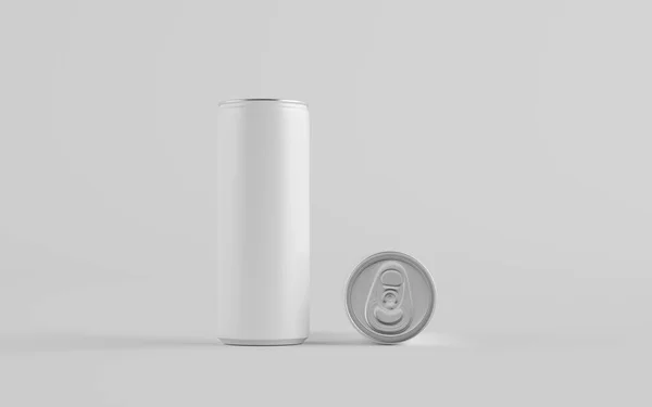 250Ml アルミ缶モックアップ ブランクレーベル 3Dイラスト — ストック写真