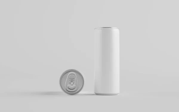 250Ml アルミ缶モックアップ ブランクレーベル 3Dイラスト — ストック写真