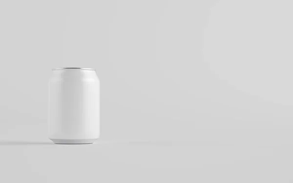 8Oz 250Mlのずんぐりしたアルミニウム飲料缶モックアップ ブランクレーベル 3Dイラスト — ストック写真