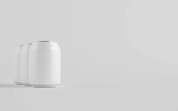 8Oz 250Mlのずぶぬれアルミニウム飲料缶モックアップ ブランクレーベル 3Dイラスト — ストック写真