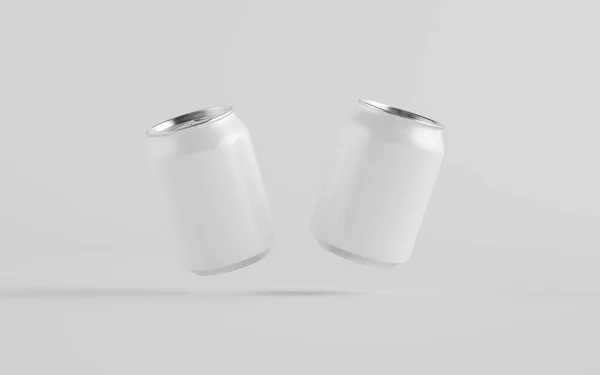 8Oz 250Mlのずぶぬれアルミニウム飲料缶モックアップ ブランクレーベル 3Dイラスト — ストック写真