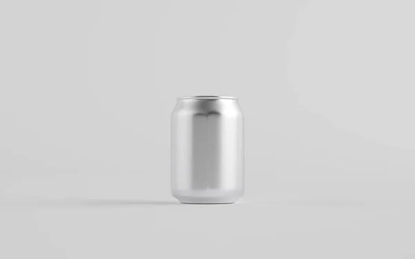 8Oz 250Mlのずんぐりしたアルミニウム飲料缶モックアップ 3Dイラスト — ストック写真