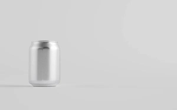 250Ml Stubby Aluminium Beverage Can Mockup One Can Illustration — Stock Photo, Image
