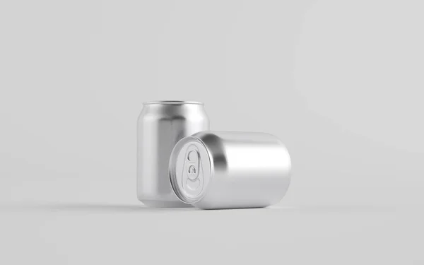 250Ml Ποτό Από Αλουμίνιο Stubby Can Mockup Two Cans Εικονογράφηση — Φωτογραφία Αρχείου