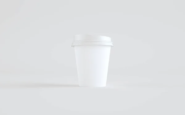 Papír Kávé Csésze Mockup Fedéllel Egy Csésze Illusztráció — Stock Fotó