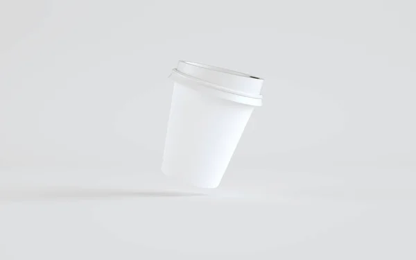 Åtta Paper Coffee Cup Mockup Med Lock Flytande Cup Illustration — Stockfoto