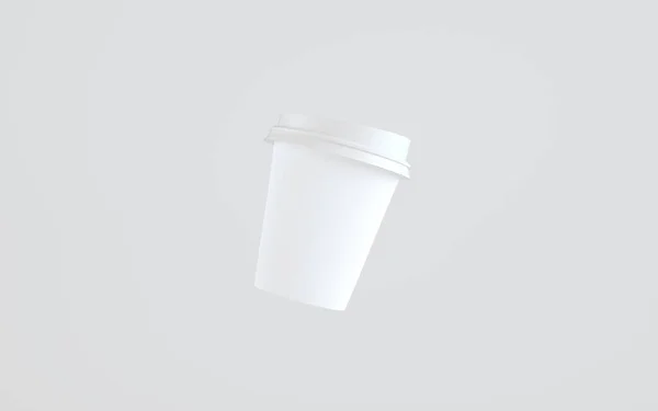Paper Coffee Cup Mockup Lid One Floating Cup Illustration — стокове фото