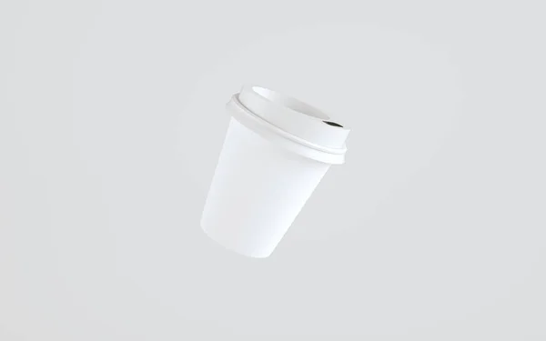 Paper Coffee Cup Mockup Lid One Floating Cup Illustration — стокове фото