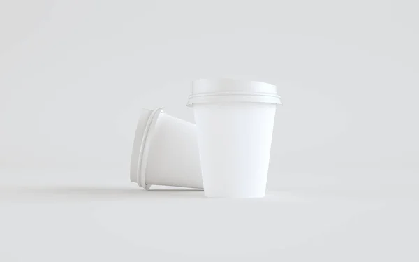 Paper Coffee Cup Mockup Lid Three Cups Illustration — Stock Photo, Image