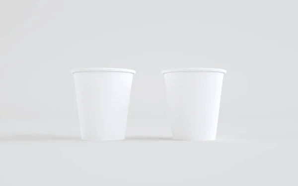 Unzen Papier Kaffeetassen Mockup Ohne Deckel Zwei Tassen Illustration — Stockfoto