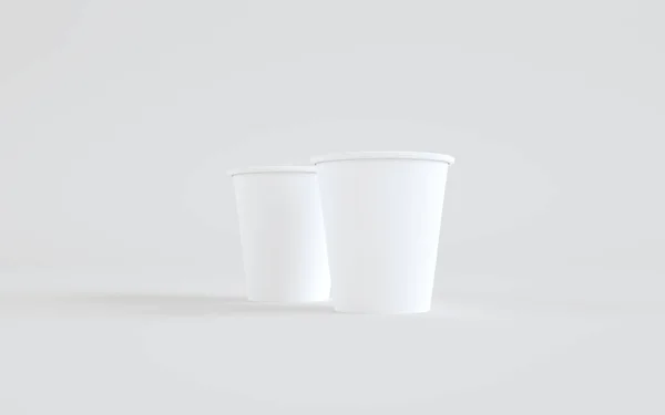 Paper Coffee Cup Mockup Zonder Deksel Twee Bekers Illustratie — Stockfoto
