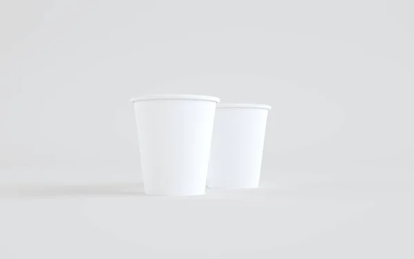 Paper Coffee Cup Mockup Lid Two Cups Illustration — Stock Photo, Image