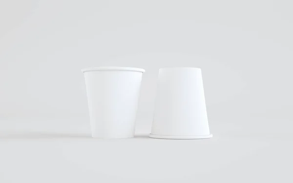 Papier Tasse Café Mockup Sans Couvercle Deux Tasses Illustration — Photo