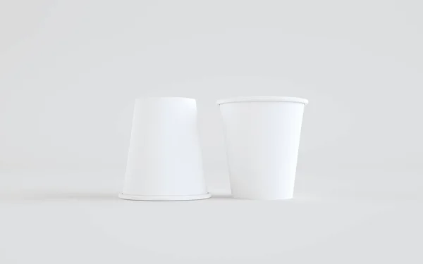 Papírový Kávu Cup Mockup Bez Víčka Dva Poháry Ilustrace — Stock fotografie