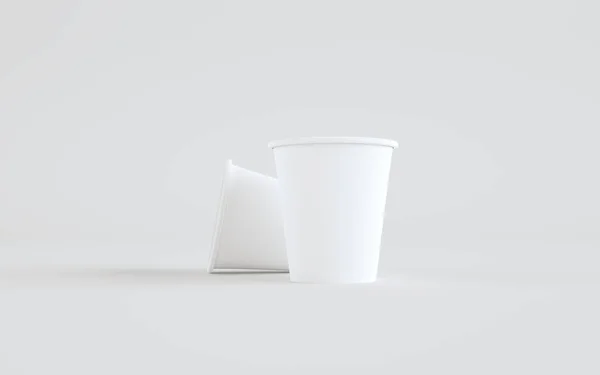 Papier Tasse Café Mockup Sans Couvercle Deux Tasses Illustration — Photo