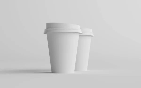 355Ml Μονό Χαρτί Τοίχου Κανονικό Μεσαίο Κύπελλο Καφέ Mockup Λευκό — Φωτογραφία Αρχείου