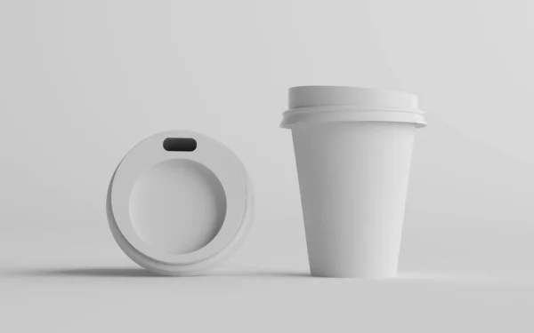 355Ml Single Wall Paper Regelbunden Medium Coffee Cup Mockup Med — Stockfoto
