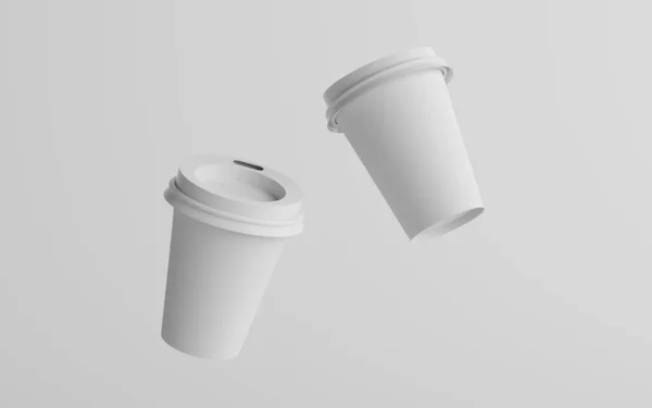 355Ml Single Wall Paper Regelbunden Medium Coffee Cup Mockup Med — Stockfoto