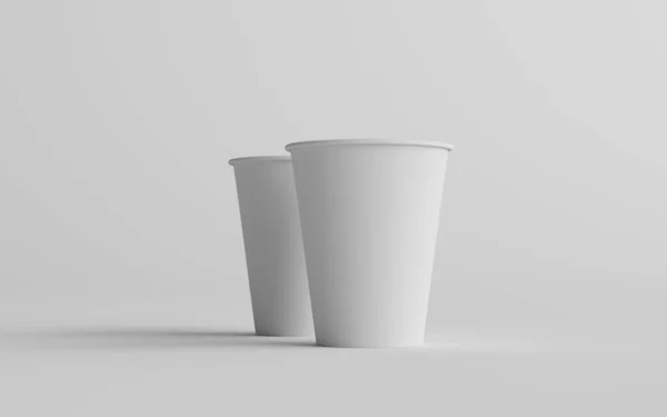 355Ml Single Wall Paper Regular Medium Coffee Cup Mockup Met — Stockfoto